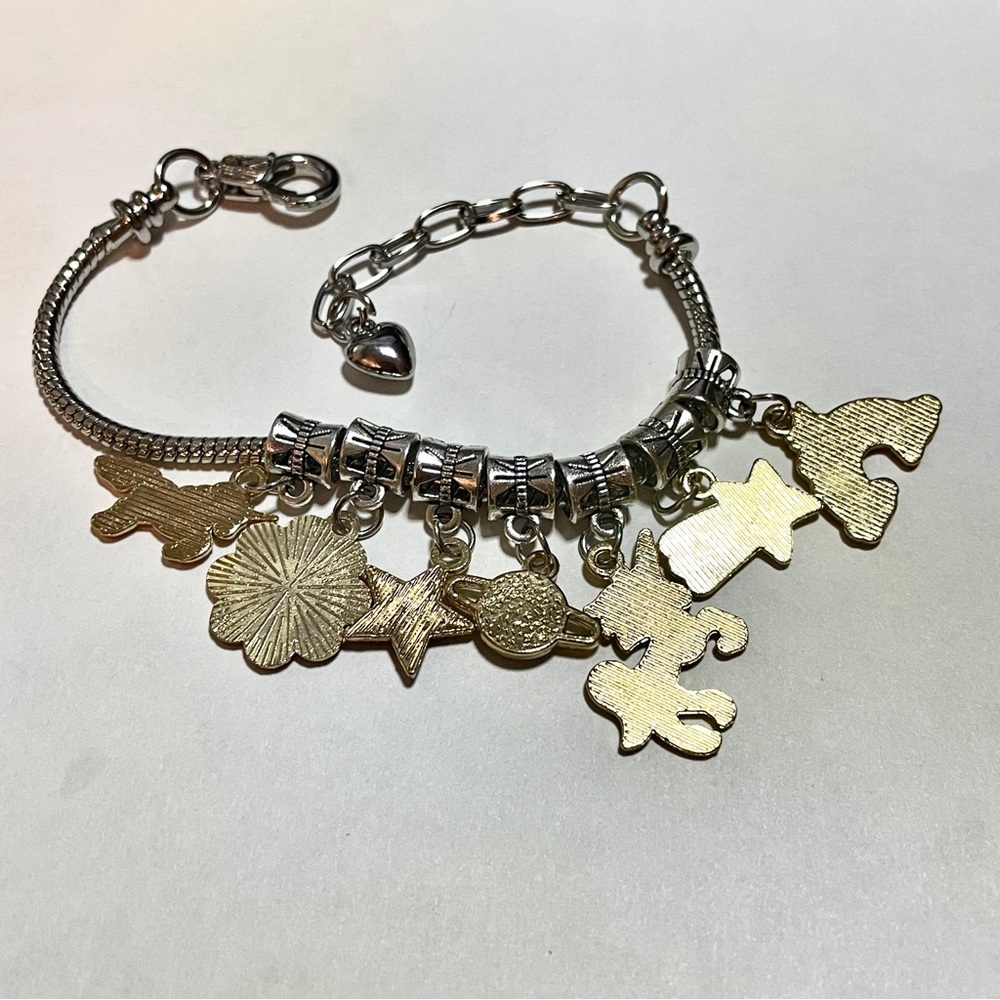 Kawaii Unicorn Rainbow Charm Pandora Style Bracelet, Colorful Enamel Charms, Y2K - Picture 15 of 16